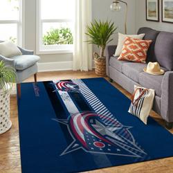 Columbus Blue Jackets Nhl Area Rugs Living Room Regtangle Carpet