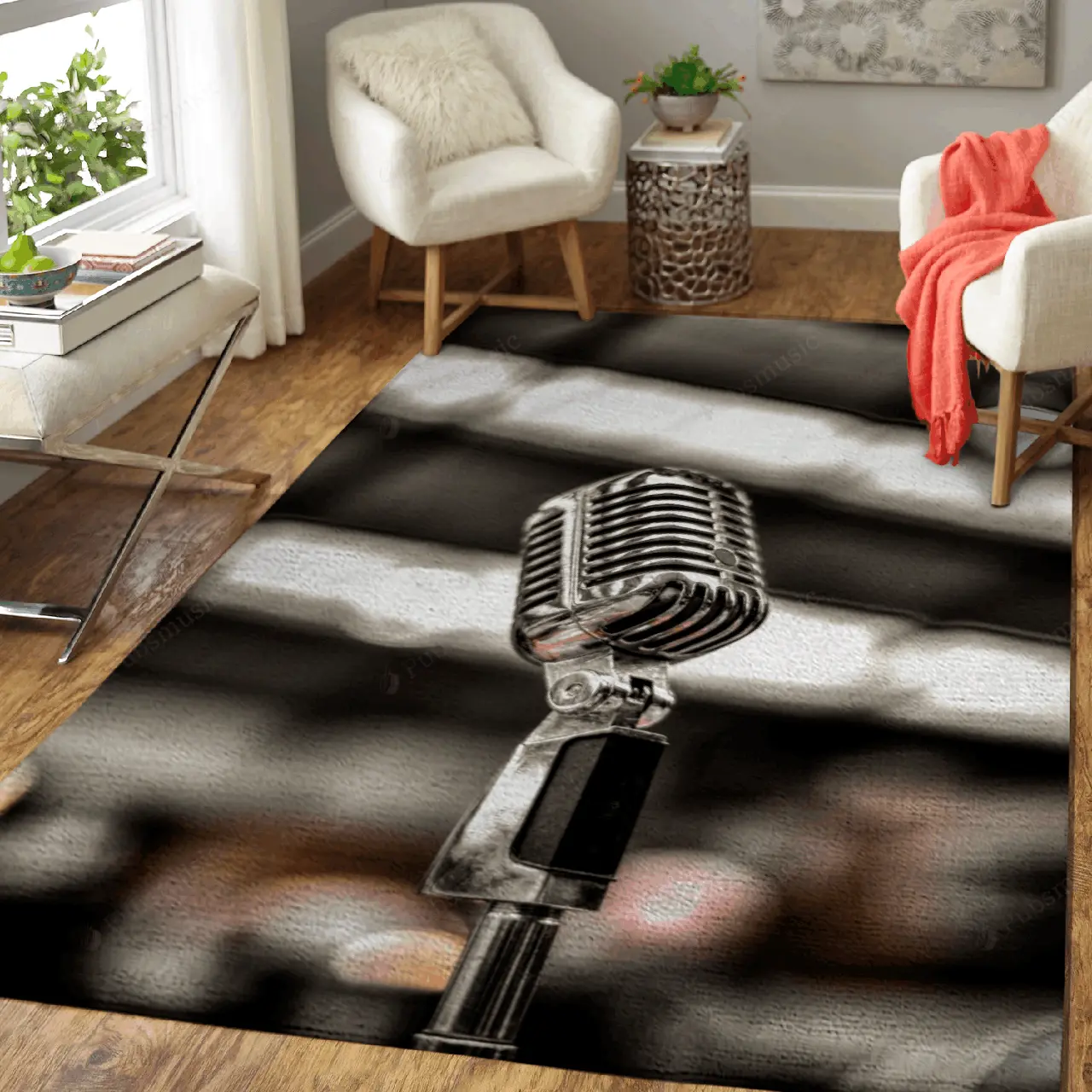 Concert Mike Music Art For Fans Area Rug Living Room Carpet Rug Regtangle Carpet Floor Decor Home Decor