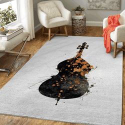 Contrabass Music Art Music Gold And Black Art For Fans Area Rug Living Room Carpet Rug Regtangle Carpet Floor Decor Home Decor