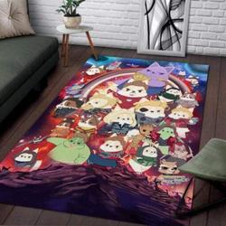 Corgi Avengers Area Rug Living Room Rug Home Decor Marvel Movie Home Decor
