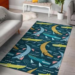 Crocodile Cartoon Pattern Print Area Rug Area Rug Living Room Carpet Rug Regtangle Carpet Floor Decor Home Decor
