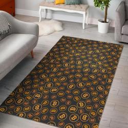 Cryptocurrency Bitcoin Print Pattern Area Rug Living Room Rug Home Decor