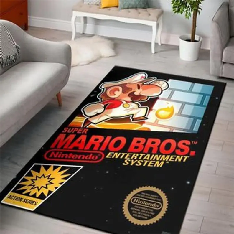 Super Mario Bros. Gaming For Game Lover Area Rug Bedroom Gift Us Decor