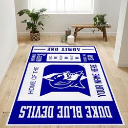 Customizable Duke Blue Devils Ncaa Rug Bedroom Rug Floor Us Decor