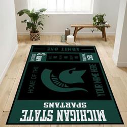 Customizable Michigan State Spartans Ncaa Rug Living Room Rug