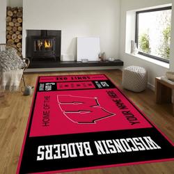 Customizable Wisconsin Badgers Ncaa Rug Living Room Rug Home Decor Floor Decor