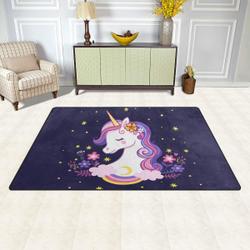 Cute Cartoon Purple Unicorn Dhcg1610042R Rug Living Room Rug Home Decor