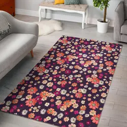 Cute Daisy Colorfulpattern Print Area Rug Living Room Rug Home Decor