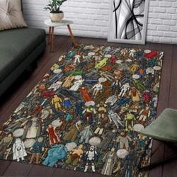 Cute Hippo Pattern Print Area Rug Living Room Rug Home Decor