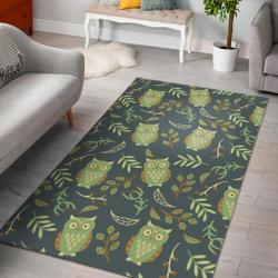 Cute Owls Leaves Pattern Dhcdhc Dt1910 Rug Living Room Rug Home Decor