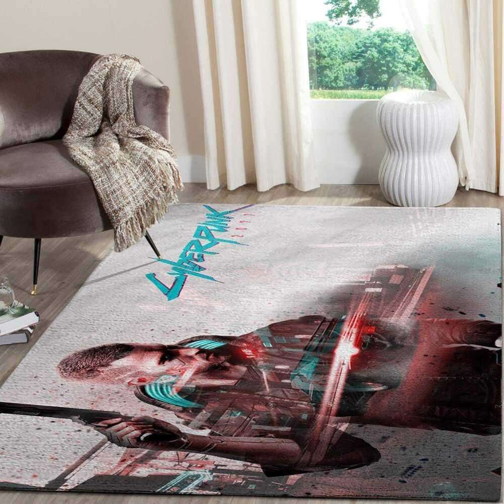 Cyberpunk 2077 Futuristic Gaming Area Rugs Living Room Carpet Fn140102 Rug Regtangle Carpet Floor Decor Home Decor