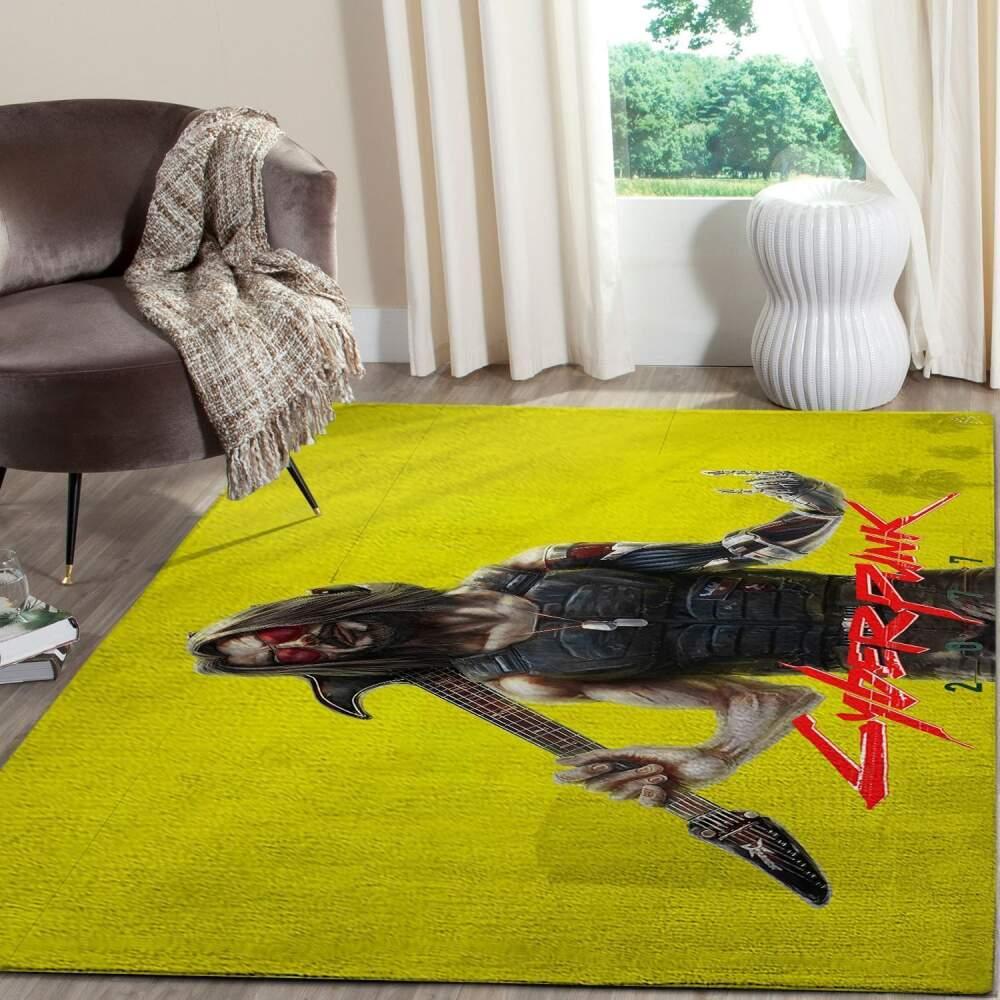 Cyberpunk 2077 Futuristic Gaming Area Rugs Living Room Carpet Fn140104 Rug Regtangle Carpet Floor Decor Home Decor