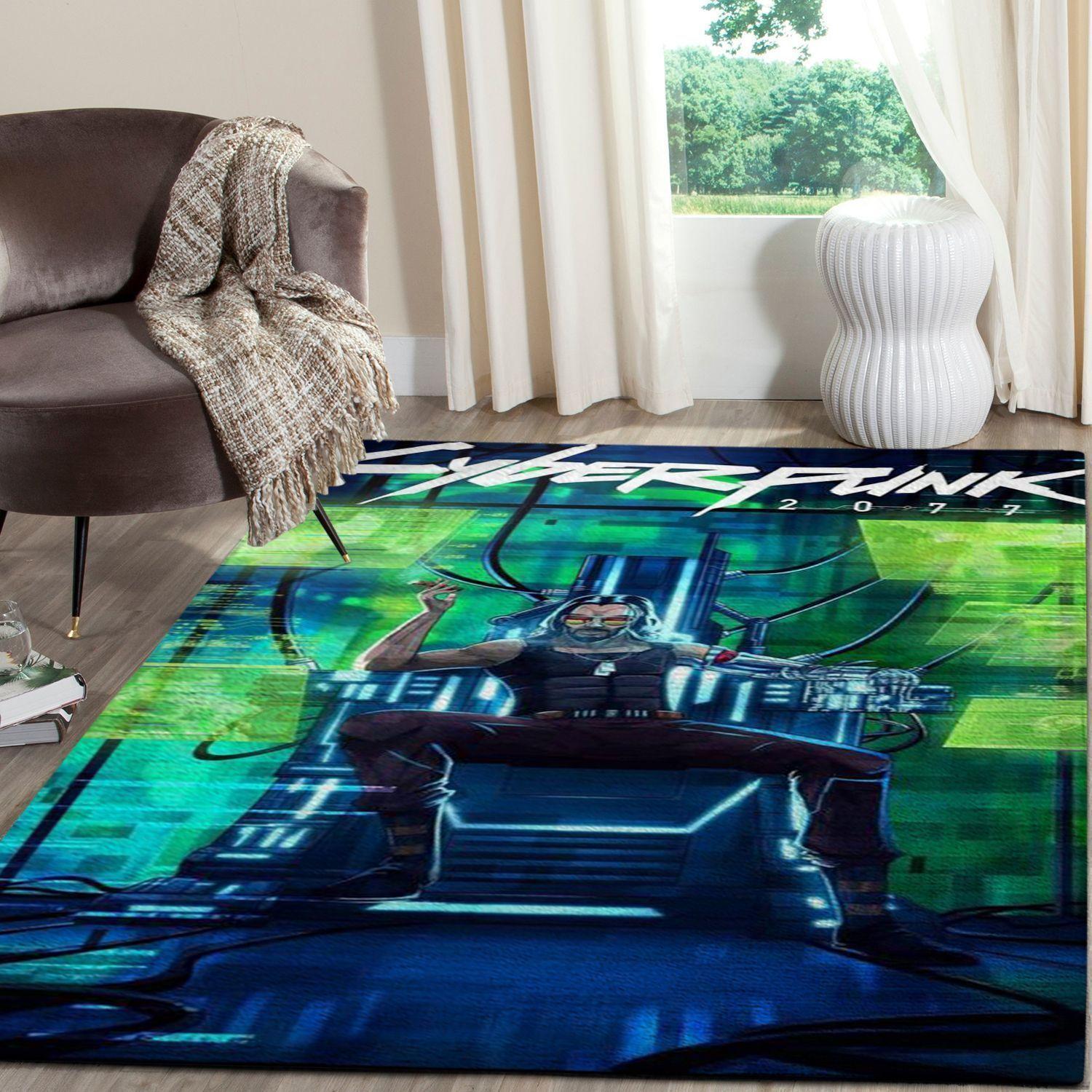 Cyberpunk 2077 Futuristic Gaming Area Rugs Living Room Carpet Fn140106 Rug Regtangle Carpet Floor Decor Home Decor