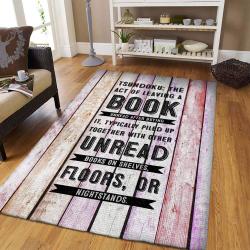 Bookaholic Quotes - Reading Quotes Area Rug Home Decor Bedroom Decor