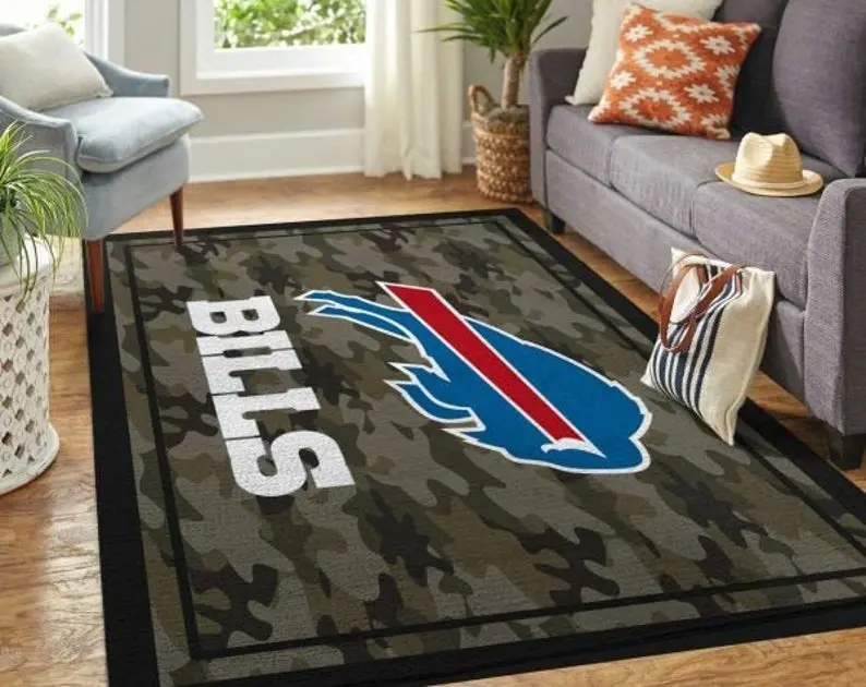 NFL Buffalo Bills Camo Style Area Rug Home Decor Floor Decor B190621