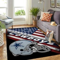 Dallas Cowboys Nfl Area Rugs Team Logo American Flag Style Carpet