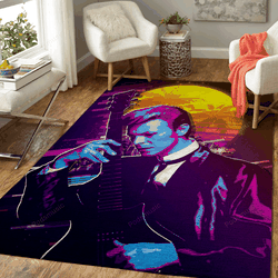David Bowie Artwork Music Synthwave 80S Art For Fans Area Rug Living Room Carpet Rug Regtangle Carpet Floor Decor Home Decor