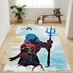 Dc Comics Movie Aquaman Arthur Silhouette Area Rug Living Room Area Rug