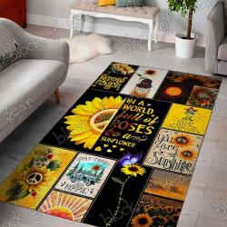Yellow Sunflower Area Rug Living Room Area Rug Home Decor