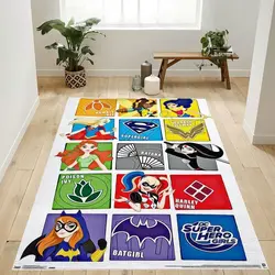 Dc Comics Tv Dc Superhero Girls Grid Area Rug Living Room And Bed Room Rug Rug Regtangle Carpet Floor Decor Home Decor