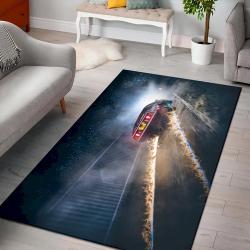 Delorean Back To The Future Fire Race Cars Road Rug Living Room Rug Home