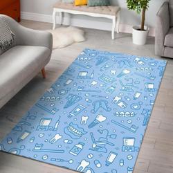 Dental Dentistry Dentist Tooth Pattern Print Area Rug Living Room Rug Home Decor
