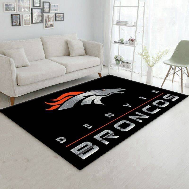 Denver Broncos Area Rug Nfl Football Team Logo Carpet Living Room Rugs 2