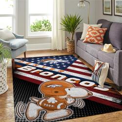 Denver Broncos Nfl Area Rugs American Flag & Snoopy Living Room Carpet