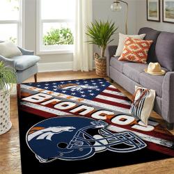 Denver Broncos Nfl Area Rugs American Flag Style Living Room Carpet Sports Ru