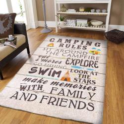 Camping Rules Area Rug For Camping Holic Bedroom Rug Christmas Gift Us Decor