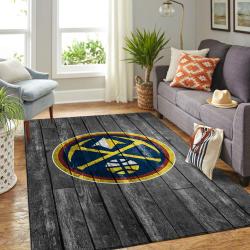 Denver Nuggets Nba Living Room Carpet Gray Wooden Home Rug Regtangle Carpet