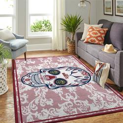 Denver Nuggets Nba Skull Flower Style Living Room Carpet Rug Regtangle Carpet