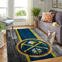 Denver Nuggets Nba Wooden Style Living Room Carpet Sports Rug Regtangle Carpet