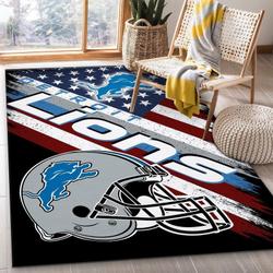 Detroit Lions Football Nfl 12 Living Room Bed Room Rug Rug Regtangle Carpet
