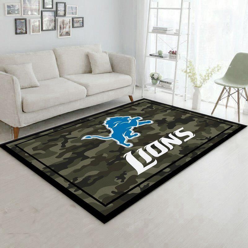 Detroit Lions Football Nfl 16 Living Room And Bed Room Rug Regtangle Carpet
