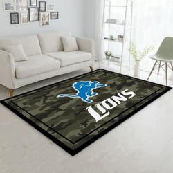 Detroit Lions Football Nfl 16 Living Room And Bed Room Rug Regtangle Carpet