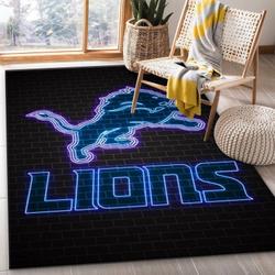 Detroit Lions Football Nfl 7 Living Room And Bed Room Rug Rug Regtangle Carpet