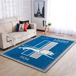 Detroit Lions Nfl Retro Style Living Room Carpet Sports Rug Regtangle Carpet