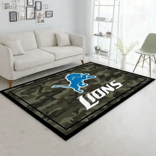 Detroit Lions Nfl Team Logo Camo Style Nice Gift Home Decor Rectangle