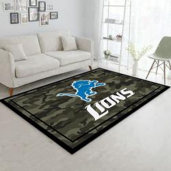 Detroit Lions Nfl Team Logo Camo Style Nice Gift Home Decor Rectangle