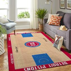 Detroit Pistons Court Area Rug Nba Carpet Living Room Rugs Rug Regtangle Carpet
