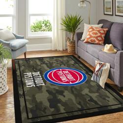 Detroit Pistons Nba Camo Style Living Room Carpet Home Rug Regtangle Carpet