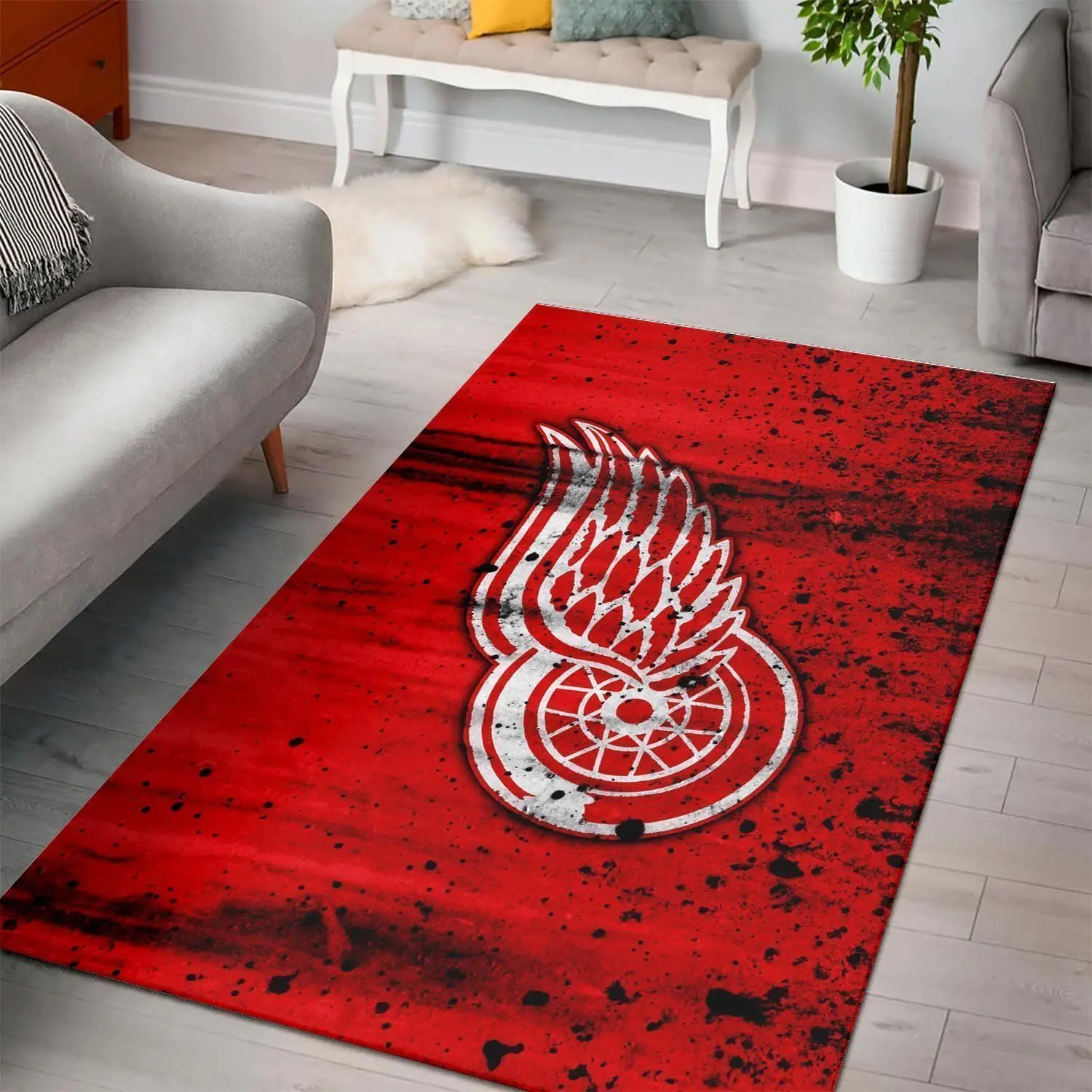 Detroit Red Wings Rug Nhl Hockey Living Room Carpet 200221 Rug Regtangle Carpet