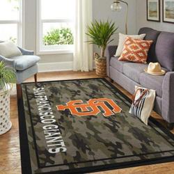 MLB San Francisco Giants Team Logo Camo Style Area Living Room Rug 20030431
