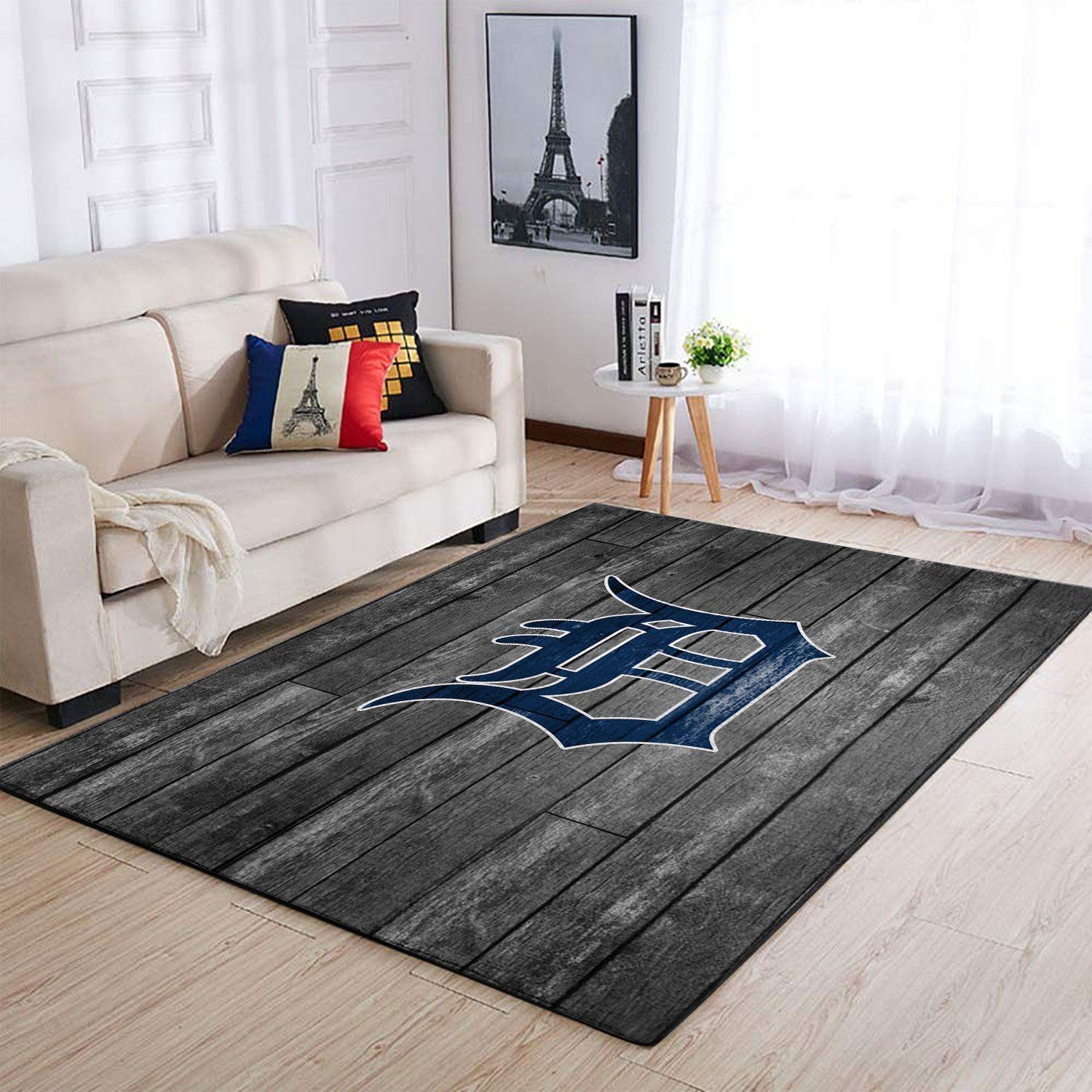 Detroit Tigers Mlb 6 Area Rugs Baseball Living Room Carpet Team Logo Wooden Home Rug