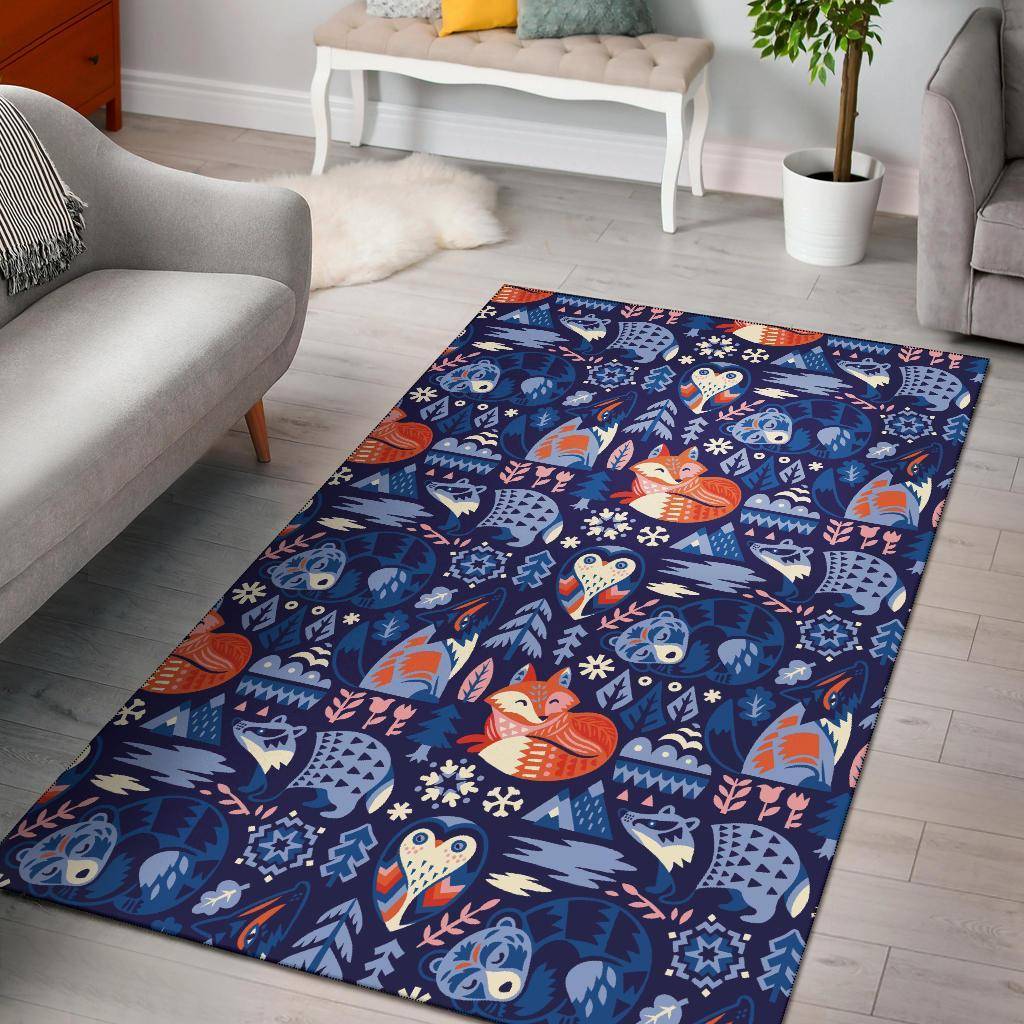 Diamond Orange Print Pattern Area Rug Living Room Rug Home Decor