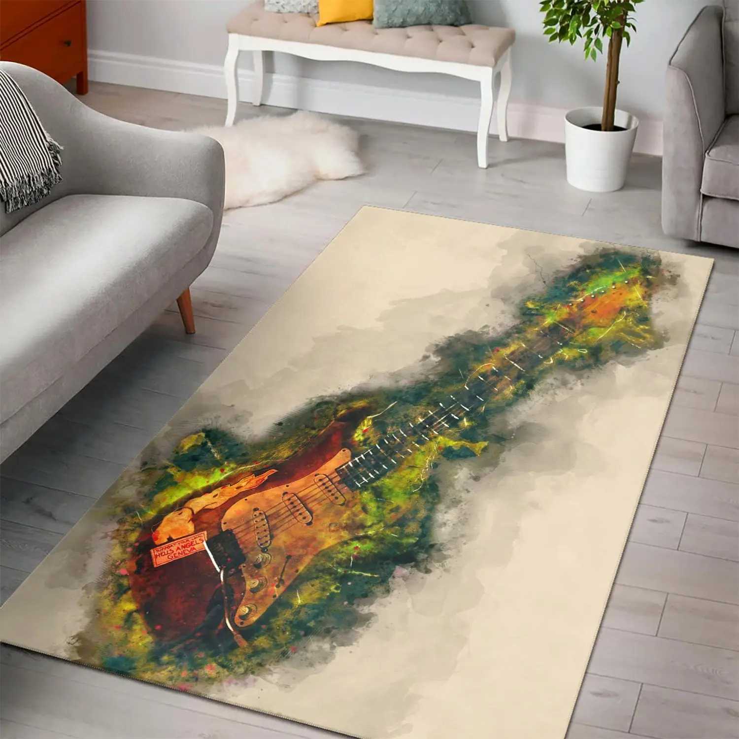 Guitar Area Rug Living Room Rug Home Decor 190918 Floor Decor