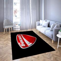 Ducati Logo Area Rug Black & Red Living Room Carpet Rug Regtangle Carpet Floor Decor Home Decor