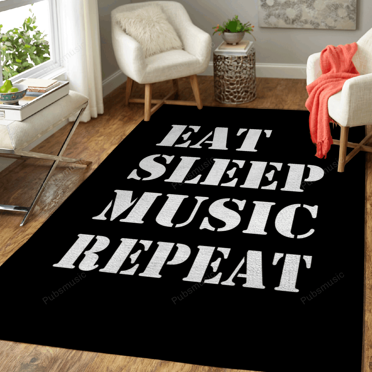 Eat Sleep Music Repeat Music Art For Fans Area Rug Living Room Carpet Rug Regtangle Carpet Floor Decor Home Decor