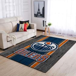 Edmonton Oilers Nhl Area Rugs Team Logo Living Room Regtangle Carpet